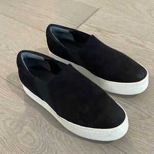 Vince Warren Platform Slip-on Sneakers most comfortable sneakers Black Suede